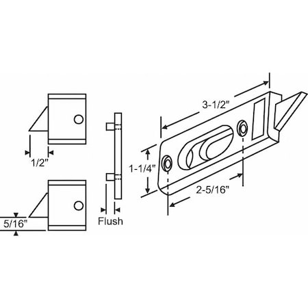 Window Latch, White, 1 1/4 in L, 1 1/4 in W MPN:85-533WH-1