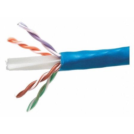 Data Cable, Cat 6A, 23 AWG, 1000ft, Blue MPN:13071
