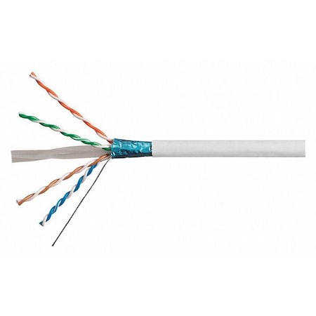 Data Cable, Cat 6A, 23 AWG, 1000ft, White MPN:18593