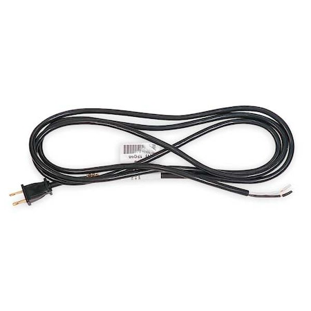 Power Cord, 1-15P, SJT, 8 ft., Blk, 10A, 18/2 MPN:1FD84
