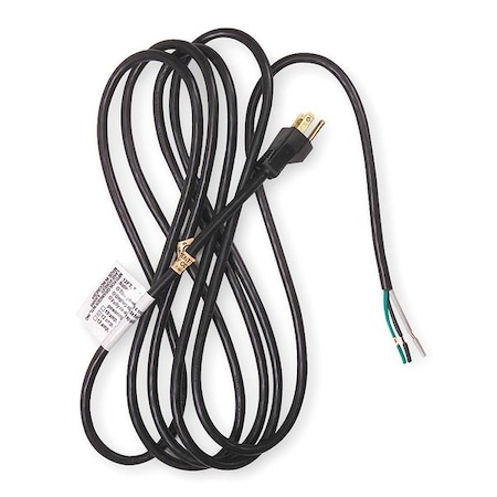 Power Cord, 5-15P, SJT, 12 ft., Blk, 13A, 16/3 MPN:1FD89