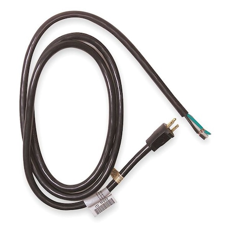 Power Cord, 5-15P, ST, 8 ft., Blk, 15A, 12/3 MPN:1FD93