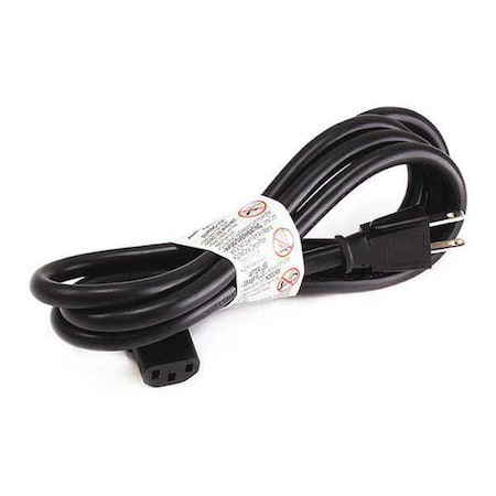 PC Power Cord, 5-15P, IEC C13, 10 ft., Blk, 15A MPN:7686