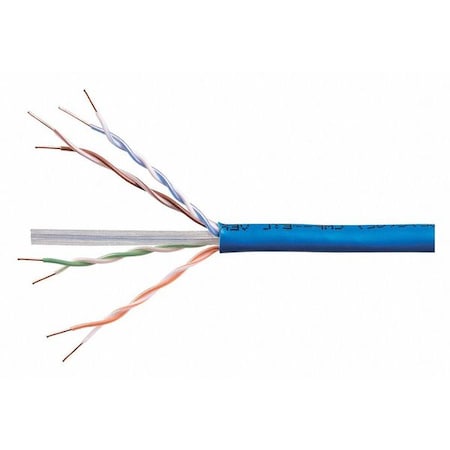 Data Cable, Cat 6A, 23 AWG, 1000ft, Blue MPN:21794