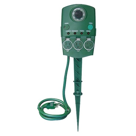 Power Strip, Programable, 5-15R, 5-15P, 6 ft., Green MPN:21RJ30