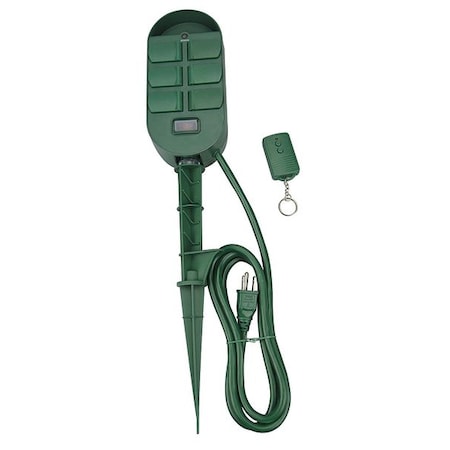 Power Strip, Remote Control, 5-15R, 5-15P, 6 ft., Green MPN:21RJ32