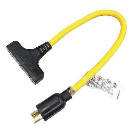 Power Strip, Locking, 5-15R, L5-20P, 2 ft., Yellow MPN:3KVJ6ID