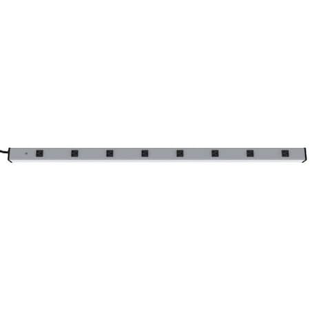 Outlet Strip, 8 5-15R, 5-15P, 6 ft., Gray MPN:3W210