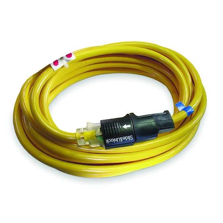 SJTOW Locking Extension Cord, 12 AWG 1 Outlet, 5-15R, Yellow, 5-15P, 45ft MPN:4FZY8