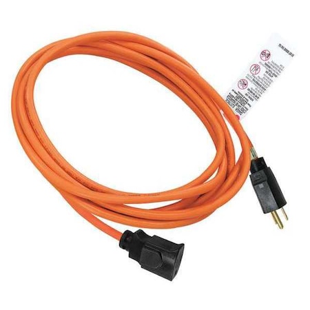 SJTW Locking Extension Cord, 16 AWG 1 Outlet, 5-15R, Orange, PVC, 5-15P, 10ft MPN:52NY11