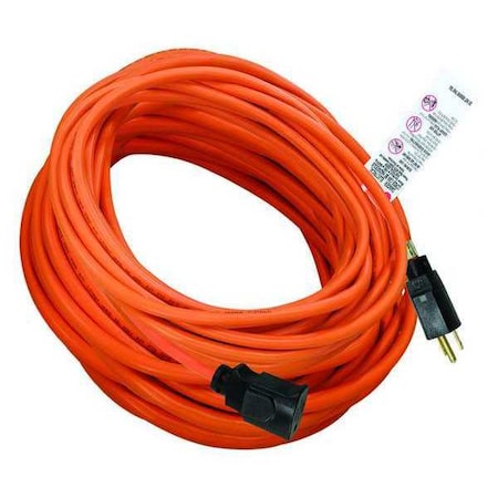 SJTW Locking Extension Cord, 16 AWG 1 Outlet, 5-15R, Orange, 5-15P, 100ft MPN:52NY12