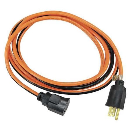 SJTW Locking Outdoor Extension Cord, 14 AWG 1 Outlet, 5-15R, Orange/BLK, PVC MPN:52NY13
