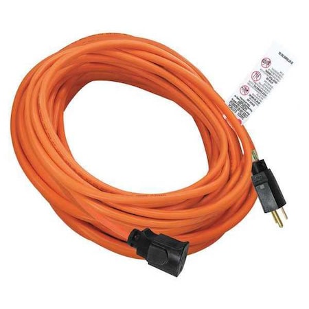 SJTW Locking Extension Cord, 16 AWG 1 Outlet, 5-15R, Orange, PVC, 5-15P, 50ft MPN:52NY14