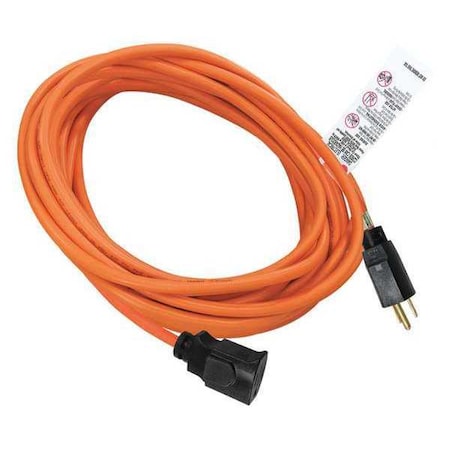 SJTW Locking Extension Cord, 16 AWG 1 Outlet, 5-15R, Orange, PVC, 5-15P, 25ft MPN:52NY15