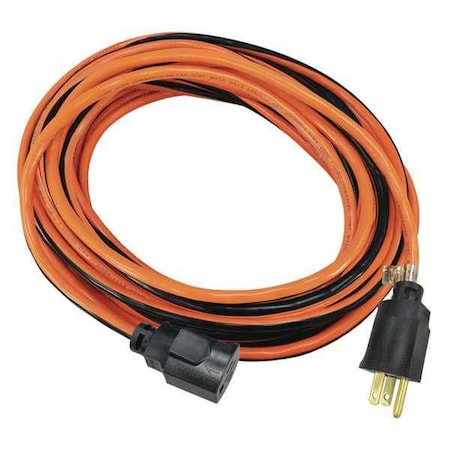 SJTW Locking Outdoor Extension Cord, 14 AWG 1 Outlet, 5-15R, PVC, Orange/BLK MPN:52NY20