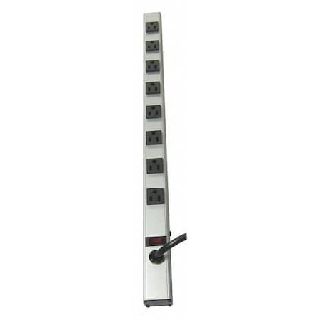 Outlet Strip, 8 5-15R, 5-15P, 6', Gray MPN:52NY32