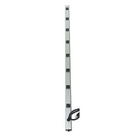 Outlet Strip, 8 5-15R, 5-15P, 15 ft., Gray MPN:52NY36