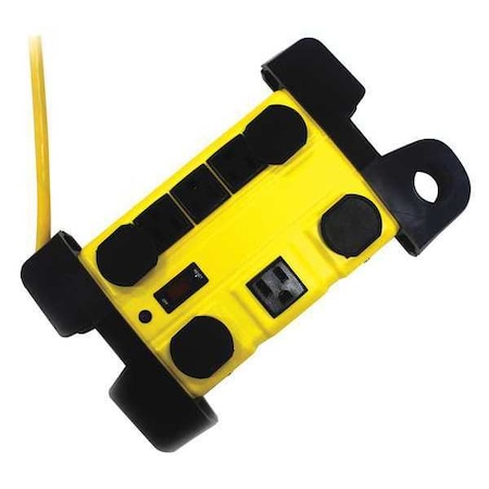 Outlet Strip, Surge, 8 5-15R, 5-15P, 12 ft., Yellow MPN:52NY58