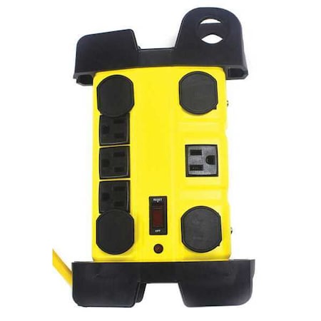 Outlet Strip, Surge, 8 5-15R, 5-15P, 25 ft., Yellow MPN:52NY62