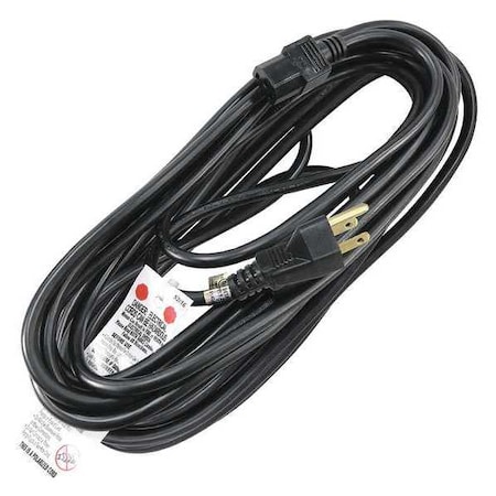Power Cord, 5-15P, SJT, 25 ft., Blk, 15A, 14/3 MPN:5XFN1ID