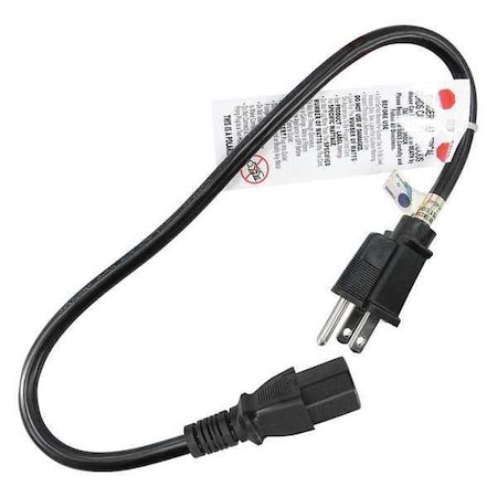 Power Cord, 5-15P, SJT, 2 ft., Blk, 13A, 16/3 MPN:5XFN3ID