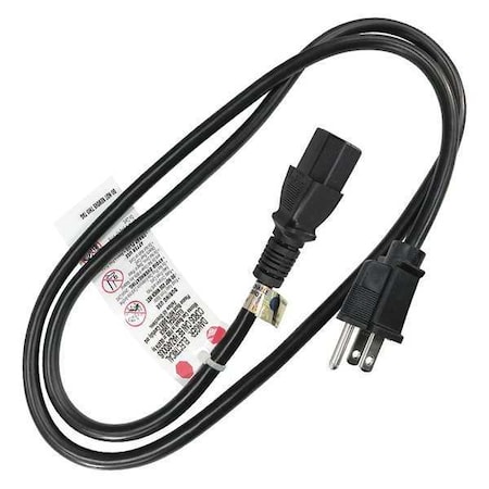 Power Cord, 5-15P, SJT, 3 ft., Blk, 10A, 18/3 MPN:5XFP0ID