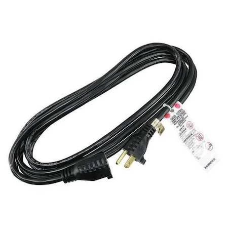 SJT Extension Cord, 16 AWG, Indoor, 16/3, 1 Outlets, 5-15R, Black, PVC, 5-15P, 10 ft MPN:5XFR0ID