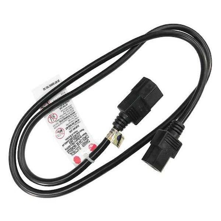 Power Cord, IEC C14, SJT, 3 ft., Blk, 10A, 16/3 MPN:5XFR5ID