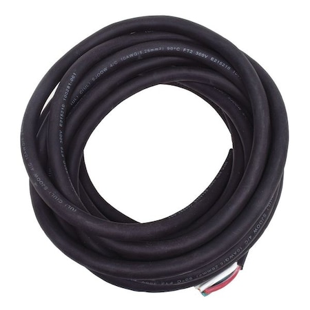 Portable Cord, SJOOW, 10 AWG, 4 C, Black, Rubber, Stranded, 300V, Indoor/Outdoor, 25 ft MPN:E3619
