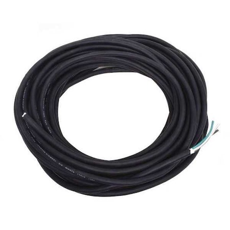 Portable Cord, SJOOW, 18 AWG, 3 C, Black, Rubber, Stranded, 300V, Indoor/Outdoor, 50 ft MPN:E3620