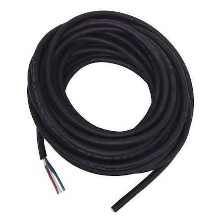 Portable Cord, SJOOW, 12 AWG, 4 C, Black, Rubber, Stranded, 300V, Indoor/Outdoor, 50 ft MPN:E3624