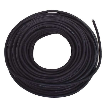 Portable Cord, SJOOW, 18 AWG, 2 C, Black, Rubber, Stranded, 300V, Indoor/Outdoor, 100 ft MPN:20PX69