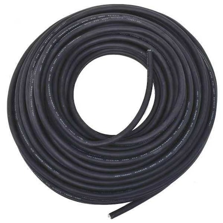 Portable Cord, SJOOW, 18 AWG, 3 C, Black, Rubber, Stranded, 300V, Indoor/Outdoor, 100 ft MPN:E3628