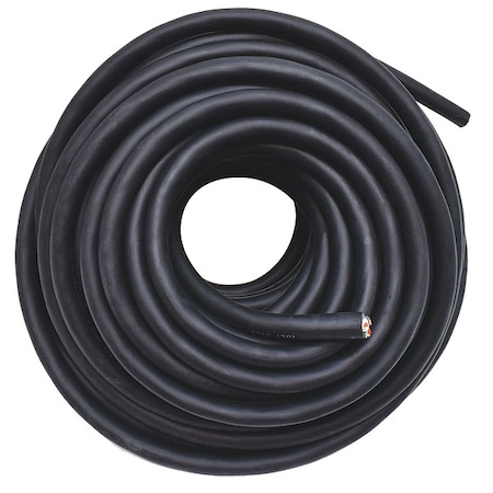 Portable Cord, SJOOW, 10 AWG, 3 C, Black, Rubber, Stranded, 300V, Indoor/Outdoor, 100 ft MPN:E3633