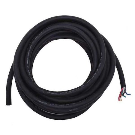 Portable Cord, SOOW, 16 AWG, 6 C, Black, Rubber, Stranded, 600V, Indoor/Outdoor, 25 ft MPN:E3640