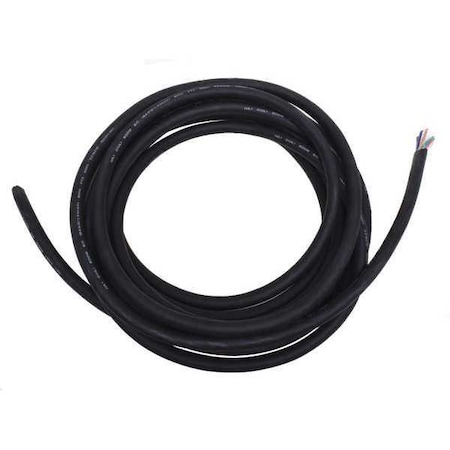 Portable Cord, SOOW, 16 AWG, 8 C, Black, Rubber, Stranded, 600V, Indoor/Outdoor, 25 ft MPN:E3641