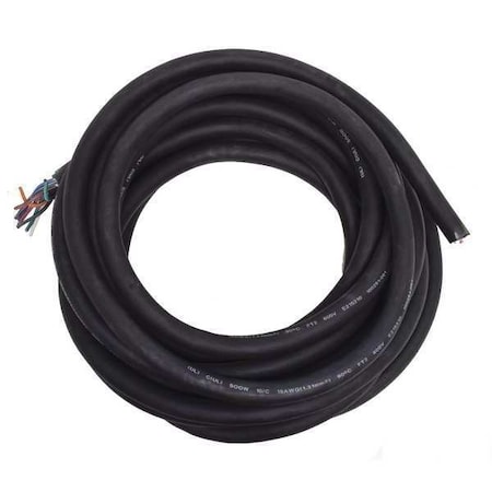 Portable Cord, SOOW, 16 AWG, 10 C, Black, Rubber, Stranded, 600V, Indoor/Outdoor, 25 ft MPN:E3642