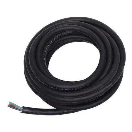 Portable Cord, SOOW, 12 AWG, 4 C, Black, Rubber, Stranded, 600V, Indoor/Outdoor, 25 ft MPN:20PY03