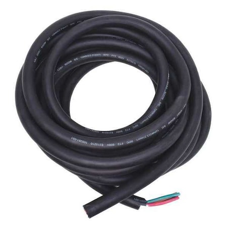 Portable Cord, SOOW, 12 AWG, 5 C, Black, Rubber, Stranded, 600V, Indoor/Outdoor, 25 ft MPN:E3646