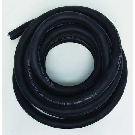 Portable Cord, SOOW, 6 AWG, 3 C, Black, Rubber, Stranded, 600V, Indoor/Outdoor, 25 ft MPN:E3652