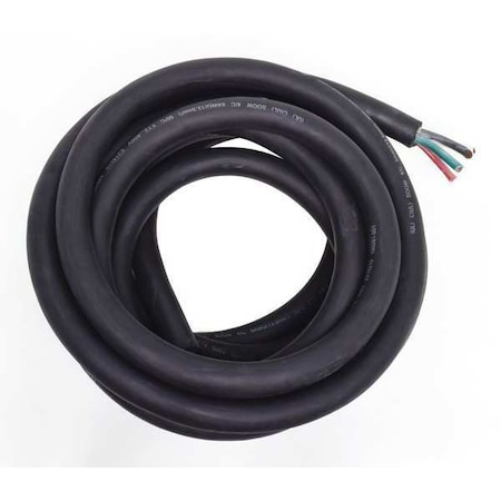Portable Cord, SOOW, 6 AWG, 4 C, Black, Rubber, Stranded, 600V, Indoor/Outdoor, 25 ft MPN:E3653