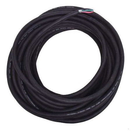 Portable Cord, SOOW, 16 AWG, 4 C, Black, Rubber, Stranded, 600V, Indoor/Outdoor, 50 ft MPN:E3655
