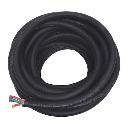 Portable Cord, SOOW, 10 AWG, 5 C, Black, Rubber, Stranded, 600V, Indoor/Outdoor, 50 ft MPN:20PY46