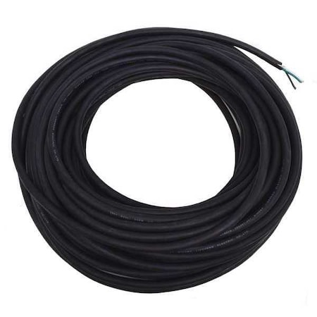 Portable Cord, SOOW, 18 AWG, 3 C, Black, Rubber, Stranded, 600V, Indoor/Outdoor, 100 ft MPN:E3669