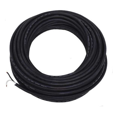 Portable Cord, SOOW, 16 AWG, 2 C, Black, Rubber, Stranded, 600V, Indoor/Outdoor, 100 ft MPN:E3672