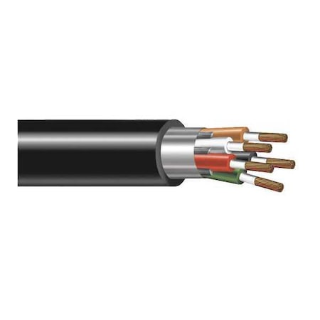 Portable Cord, SOOW, 18 AWG, 5 C, Black, EPDM Rubber, Stranded, 600V, Indoor/Outdoor, 250 ft MPN:E3703