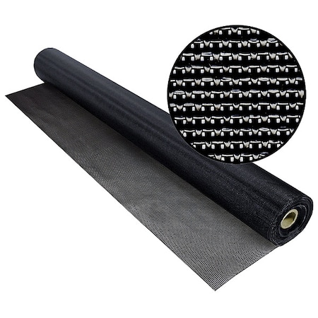 Polyester Screen, Vinyl Coated Polyester, 36 in W, 100 ft L, 0.025 in Wire Dia, Black MPN:3004166
