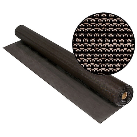 Polyester Screen, Vinyl Coated Polyester, 36 in W, 100 ft L, 0.025 in Wire Dia, Brown MPN:3004173