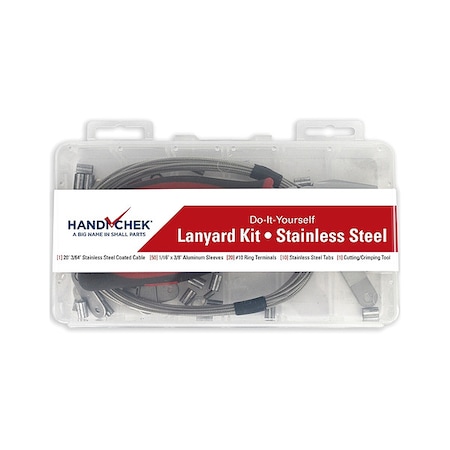 Do it Yourself Tool Lanyard Kit, 20 ft, 3/64 in Pin Dia., Stainless Steel, Nylon Coated MPN:WWG-DISP-LANYARDSS
