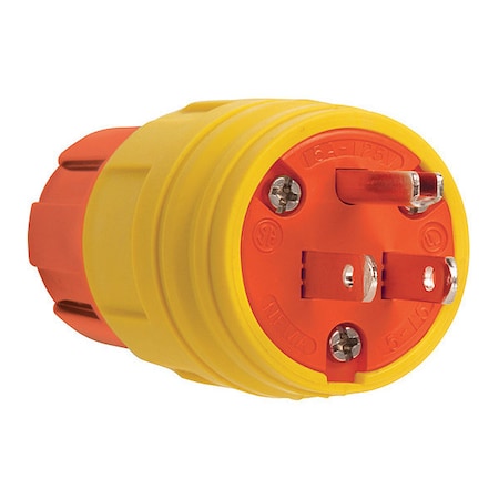 Locking Receptacle, 15 A, 125V AC, Single Phase, 2 Pole, Screw Terminals, Yellow MPN:14W47AM